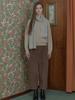 Avang Corduroy Crop Banding Pants - Brown