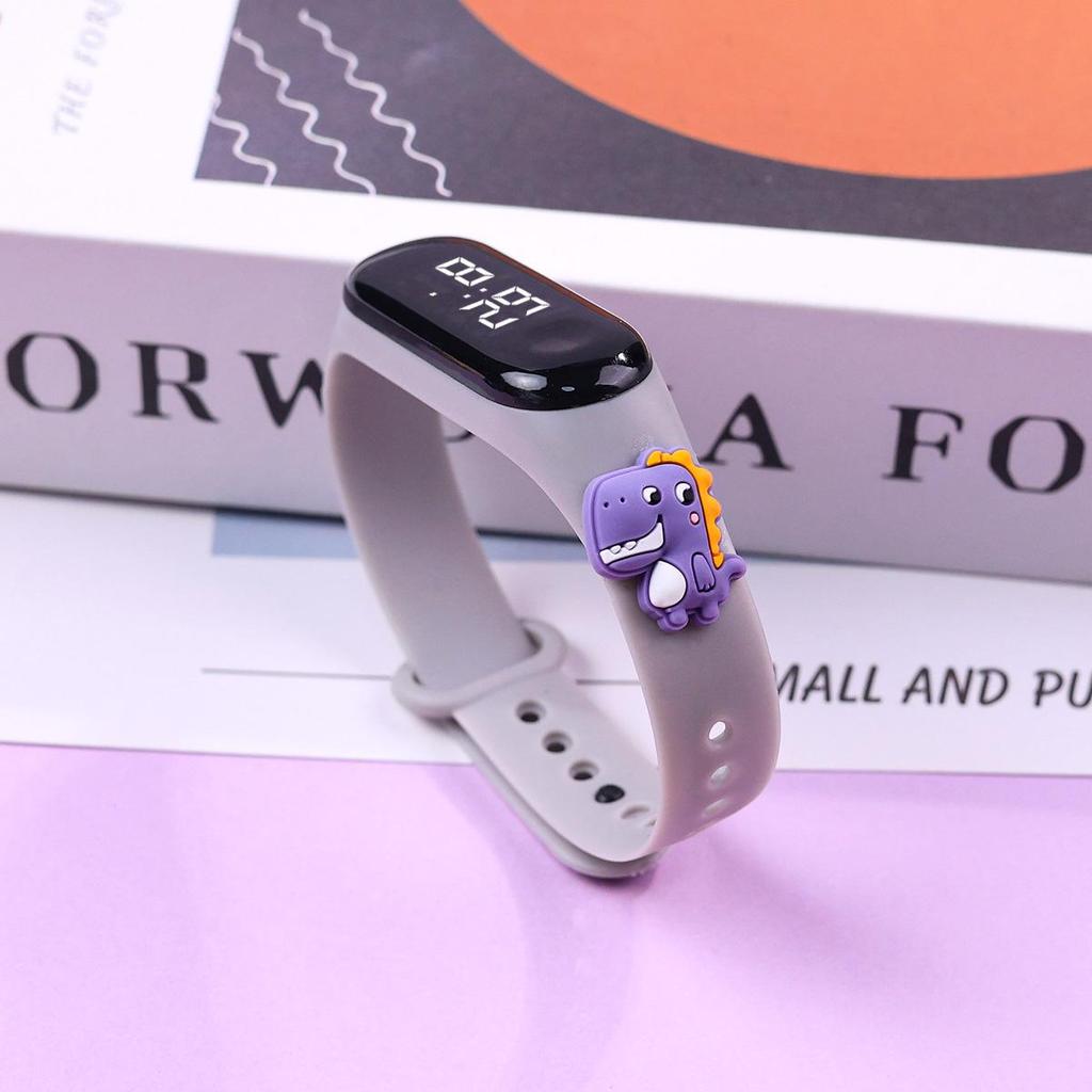 Trendy Waterproof LED Cartoon Dinosaur Watch for Primary School Students