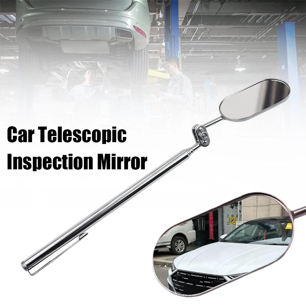 Car Telescopic Inspection Mirror 360-degree Rotating Ball Joint Automobile Repair Folding Elliptical Retractable Mirror Tool