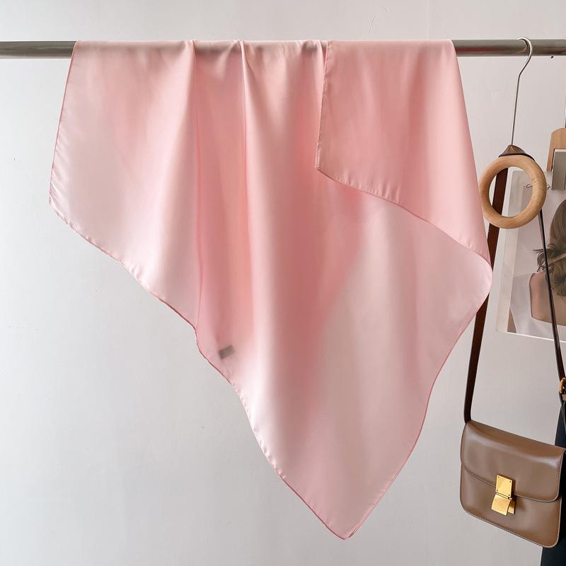 Eșarfă de Mătase de Lux 90cm Femei Batic Imprimeu Solid Șal Primăvară Plajă Stole Hijab Bandană de Păr Mână Încheietură Eșarpă