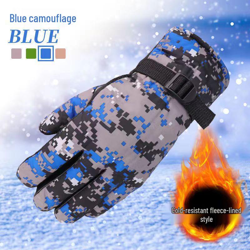 

Мужские зимние велосипедные перчатки: Ветрозащитный, Водонепроницаемый, На флисовой подкладке, Теплый и Совместимый с сенсорным экраном One Size