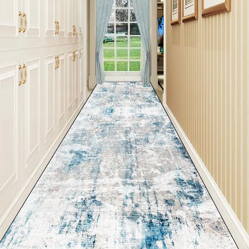 Nordic Abstract Villa Long Corridor Carpet Runner Hall Passageway Home Large Rug Stairway Comfortable Durable Washable Floor Mat