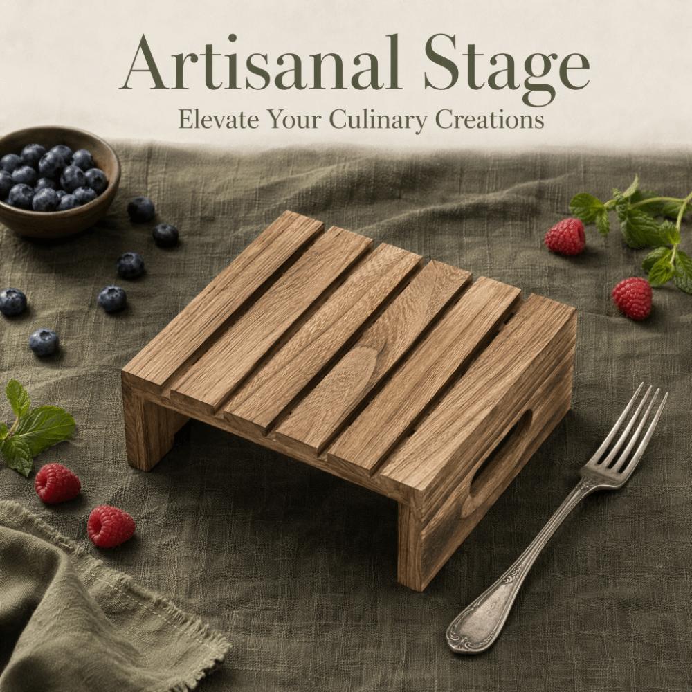 Rustic Cake Rack Solid Wood Serving Stand Dim Sum Rack Dessert Display Stand Kitchen Counter