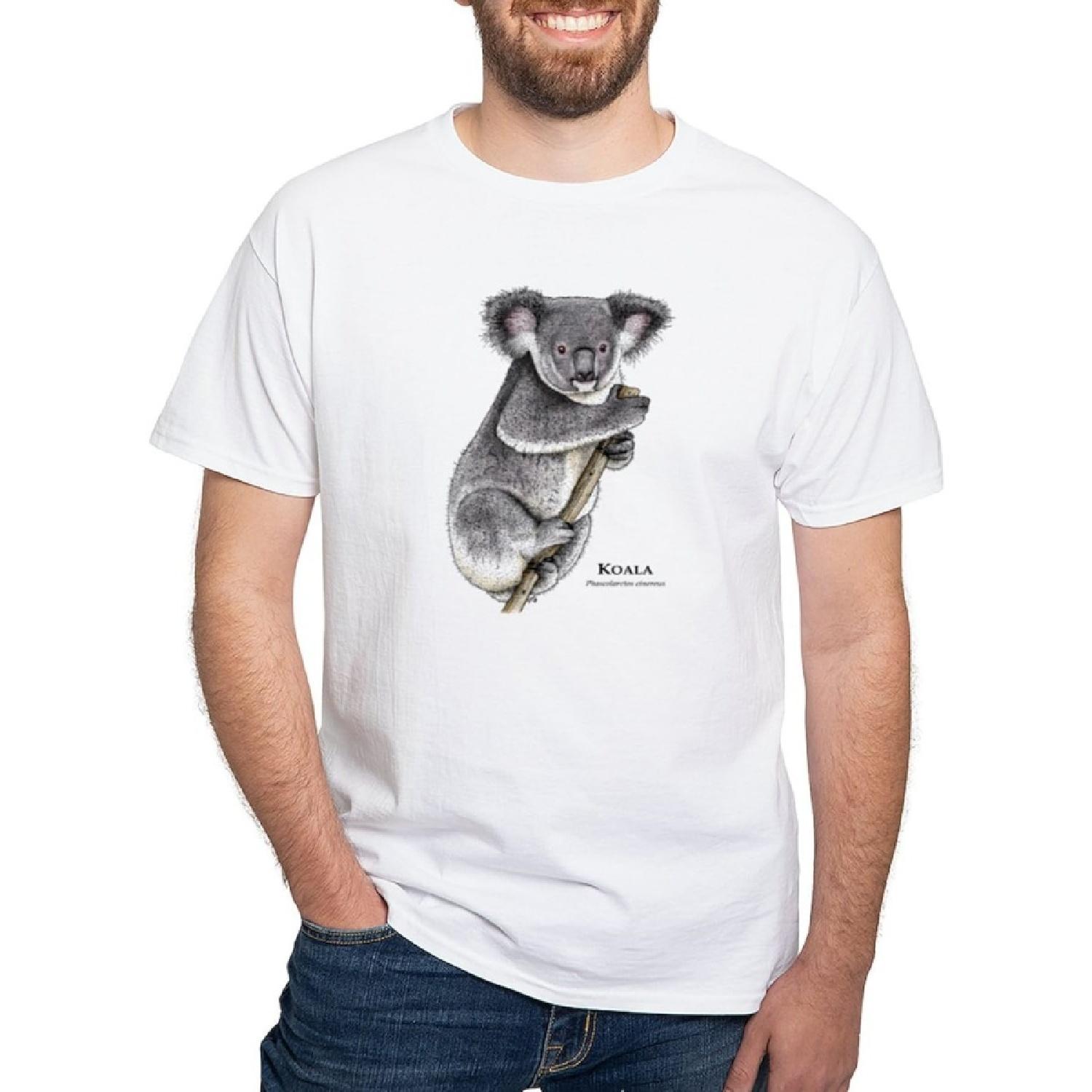 CafePress Koala White T Shirt Men s 100% Cotton, Classic Graphic White T-Shirt S