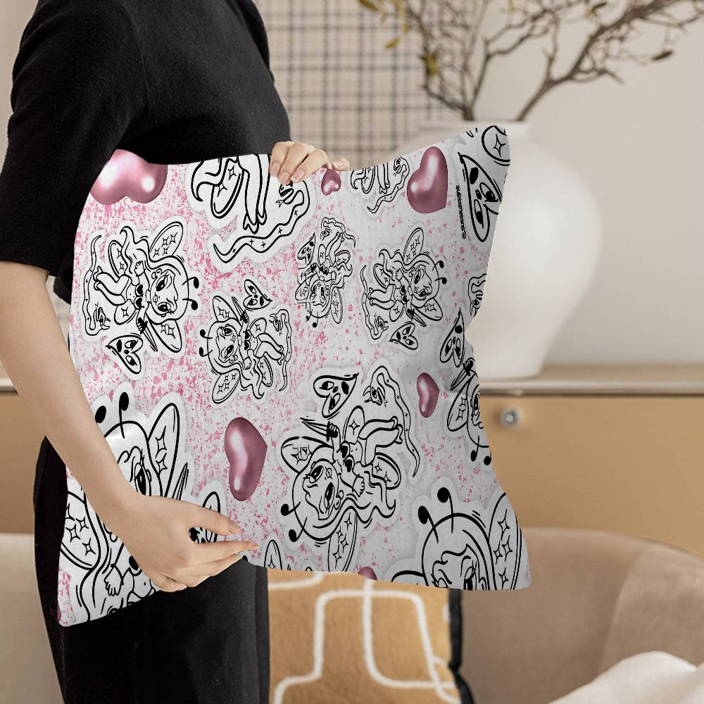 

Singer K-Karol G Cushion Cover Inches Farmhouse Decor Home Throw Pillow Covers for Couch Decorations 12x12Inch