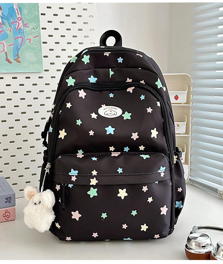 Schoolbag High Value and Lightweight Ins Harajuku Little Star Printed Schoolbag Japanese Ins Sweet Soft Sister Travel Cute Backpack