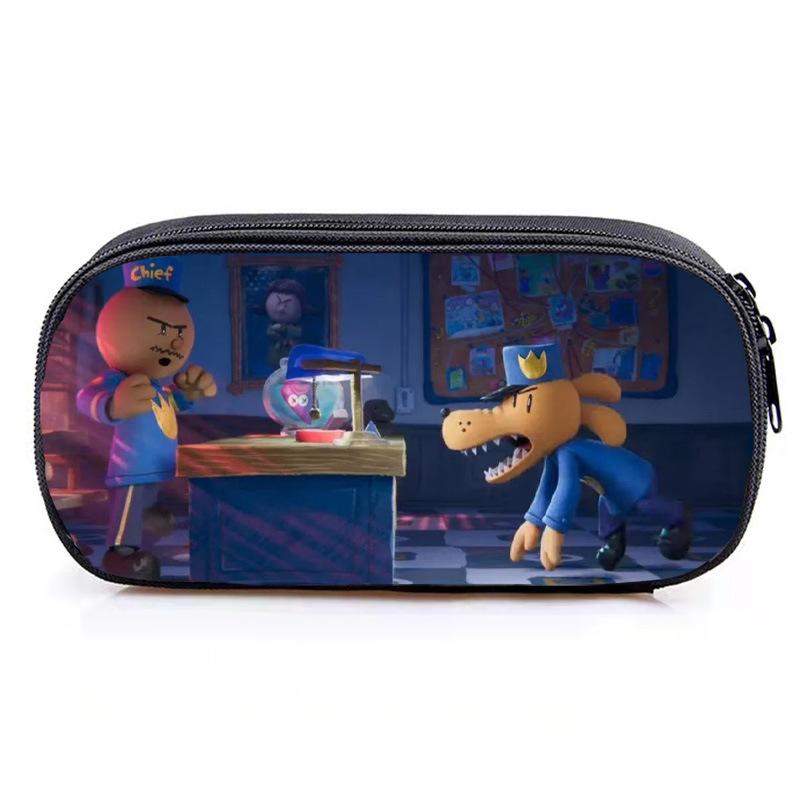 Dog Man Pencil Case Cute Game Pen Bags Kids Large Storage Students School Gifts Pencilcases