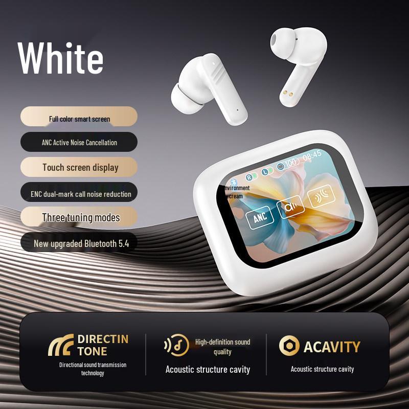 2025 Wireless Bluetooth Earbuds: Color Touch Screen, ANC, ENC, In-Ear Sports.