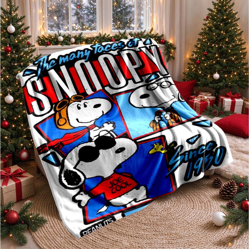Sunset Drive Snoopy Cartoon Print blanket Flannel Blanket Soft Cozy Plush Throw for Sofa Bed Lightweight Home Decoration