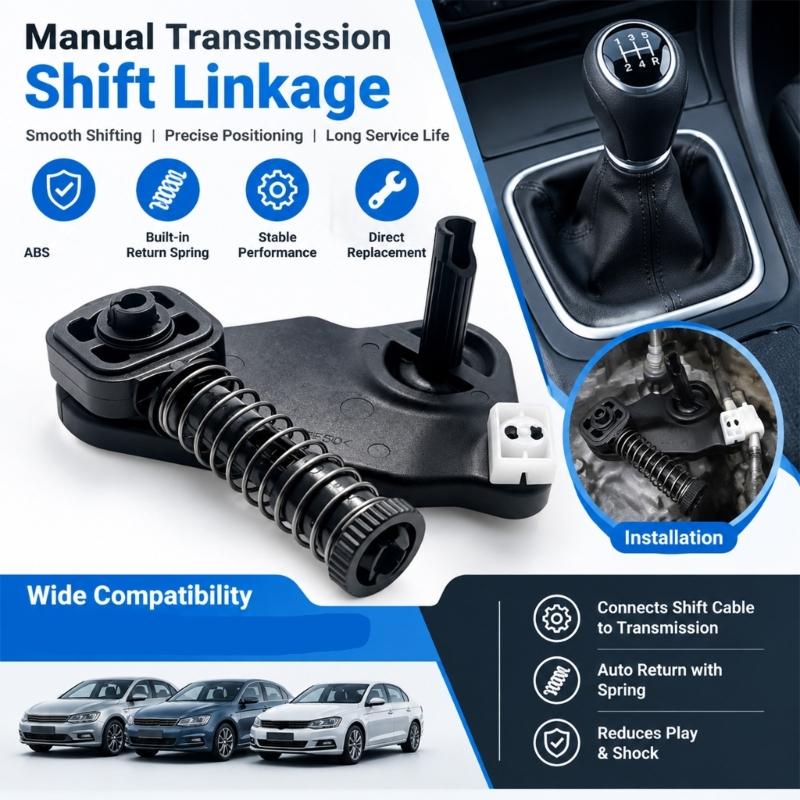 5K0711203A 5Q0711202A Manual Gear Selector Linkage Assembly with ABS Base and Integrated Metal Spring, Preassembled Unit for Golf Mk6 Carrying Control