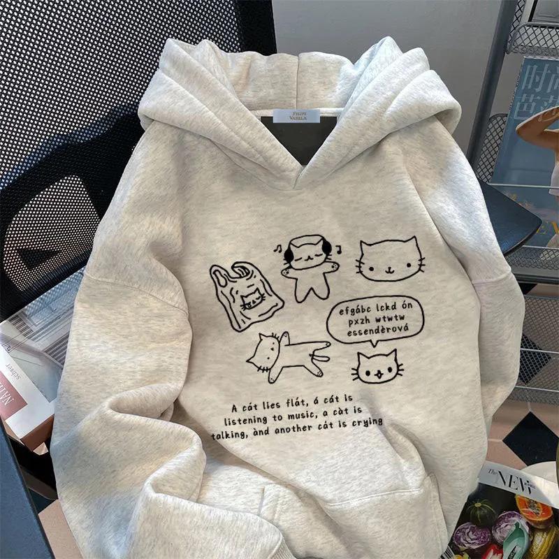 Unisex 2025 Podzim/Zima Americká Čistá Bavlna Mikina s Kapucí: Volný střih, Nový design