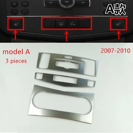 Car Styling For Mercedes Benz C Class W204 Console CD Panel Air Conditioner Vents Frame Cover Trim Decoration Sticker