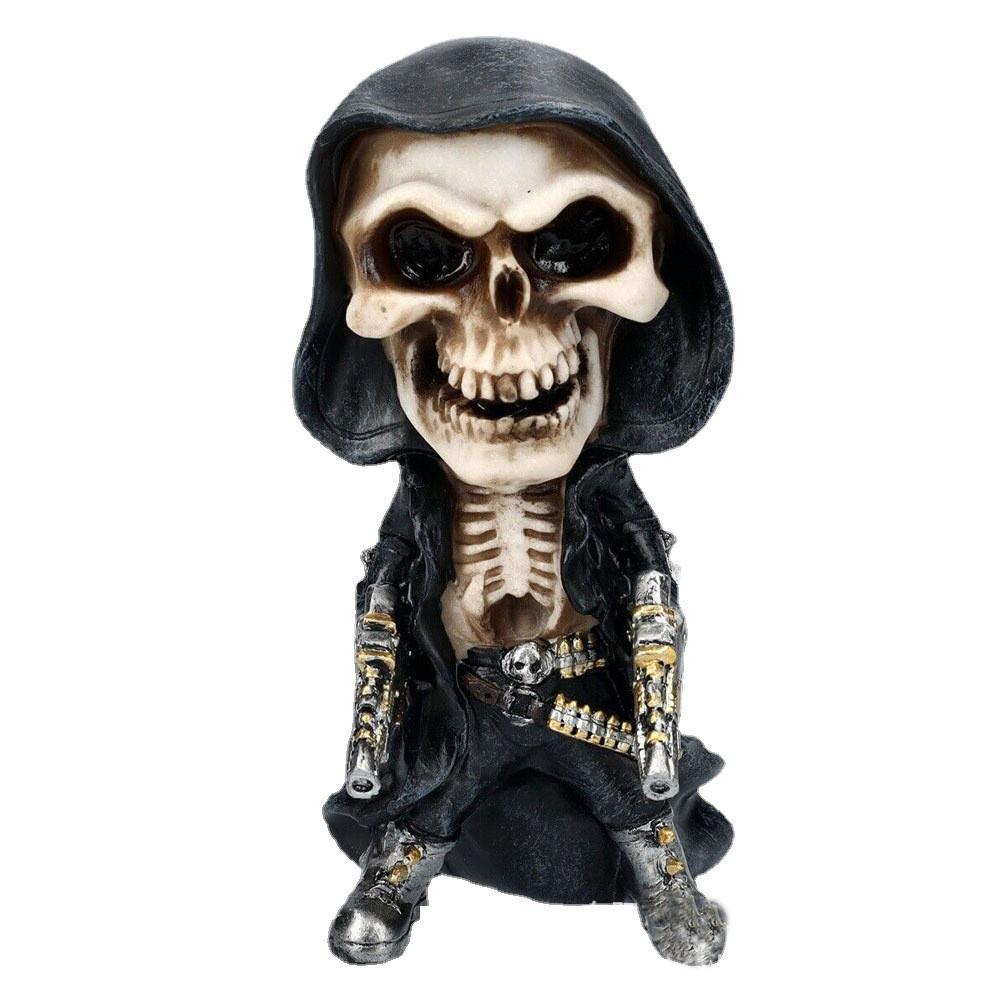 Skeleton Mechanical Harvester Statue Halloween Resin Decoration Gift Holiday
