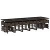 17 Piece Garden Dining Set with Cushions Brown Poly Rattan