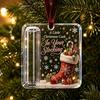 3D Acrylic Christmas Money Jar Hanging Ornament Cash Gift Holder Christmas Tree Decoration Small Gift Container for Graduation Holiday Stocking