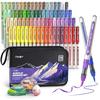 JusArt Acrylmarker Stifte, 72-Farben-Set, Wasserbasiert, Glitzernd, Dicke Spitze, Großes Fassungsvermögen, für Illustrationen, Schreiben auf Stoff, Glas, Kunststoff, Sto