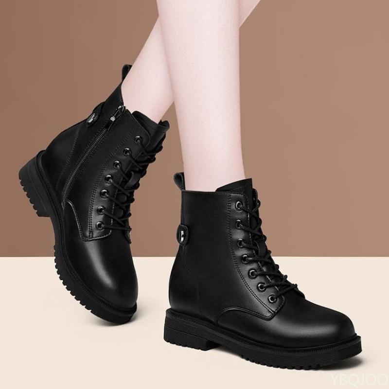 Women's autumn winter new black thick soled short boots versatile simple comfortable daily casual wear-resistant women's boots