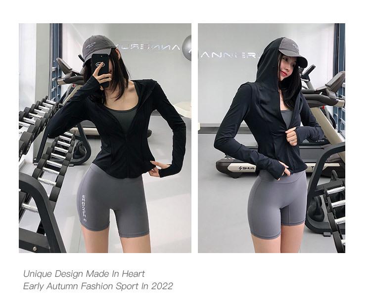 Women's Slimming Hooded Yoga Jacket – Stretchy Zip-Up Cardigan for Running & Fitness