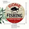 Vintage Tin Sign Go Fishing See You Later Retro Wall Art 8x8 Inch Rustic Metal Decor for Man Cave Garage Bar Home