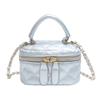 Mini Diamond Quilted Leather Bucket Bag Checkered Pattern Multi-Color Crossbody Bag with Gold Chain Shoulder Strap
