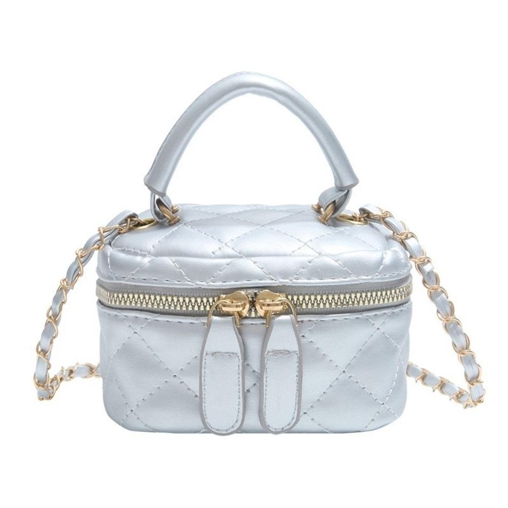 Mini Diamond Quilted Leather Bucket Bag Multi-Color Checkered Pattern Plaid Chain Bag with Gold Chain Shoulder Strap