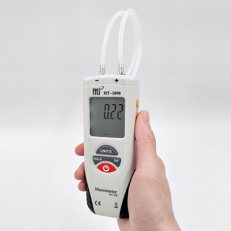 HT1890 Handheld Differential Pressure Meter for Car Repair and Pipeline Air Pressure Measurement.