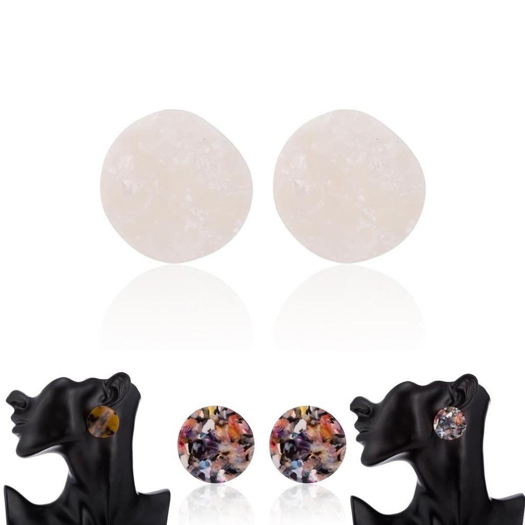 Modern Alloy Resin Earrings Unique Geometric Shapes Perfect For Gifting