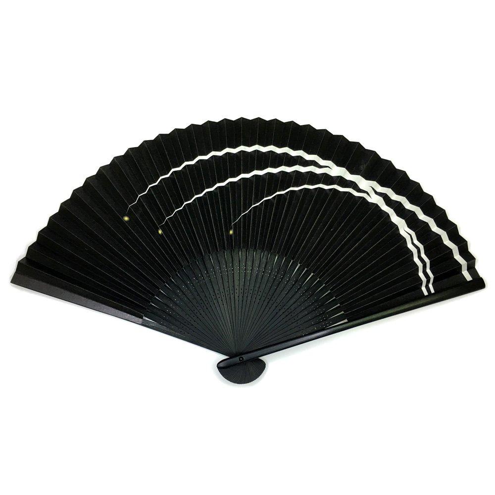 

Складной ночной светлячок 35 черный веер, в комплекте коробка для веера, [YAKEI], 7,5 дюймов, просветы, ребра, окрашенный, двусторонняя печать, высокое качество чёрный