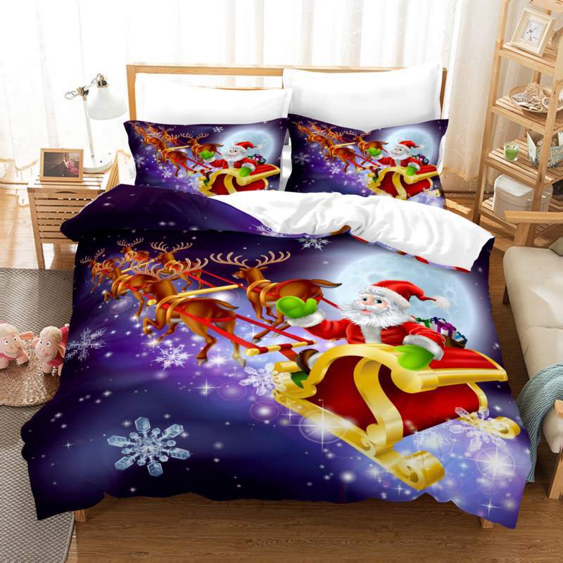 

Santa Claus 3D Digital Printing Quilt Set Three-Piece Set GB-Single135cm×200cm 2pcs