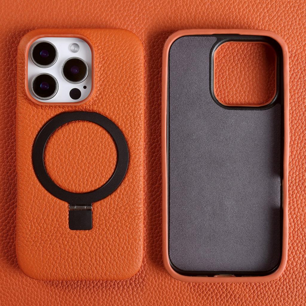 Чехол для телефона с магнитной подставкой-кольцом для iPhone 16 Pro Max 16e 15 13 14 12 11pro, крышка, чехол из натуральной кожи, чехлы с магнитной задней крышкой