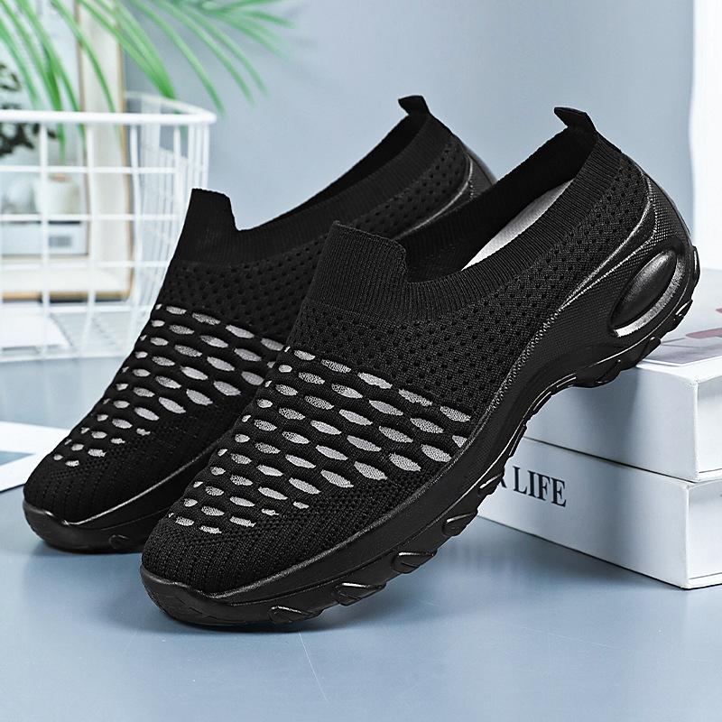 Schuhe Damen Sommer Mesh Mesh Übergröße Einzelne Schuhe Ein Pedal Schaukelschuhe Lässig Atmungsaktiv Halbschlappen Mutterschuhe
