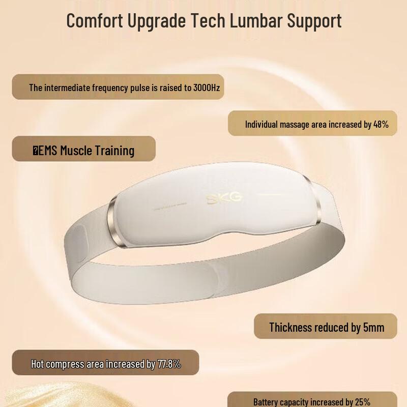 SKG G5 Series Lumbar & Abdominal Massager with Heat and Pulse Therapy CN Plug (adapter Included)