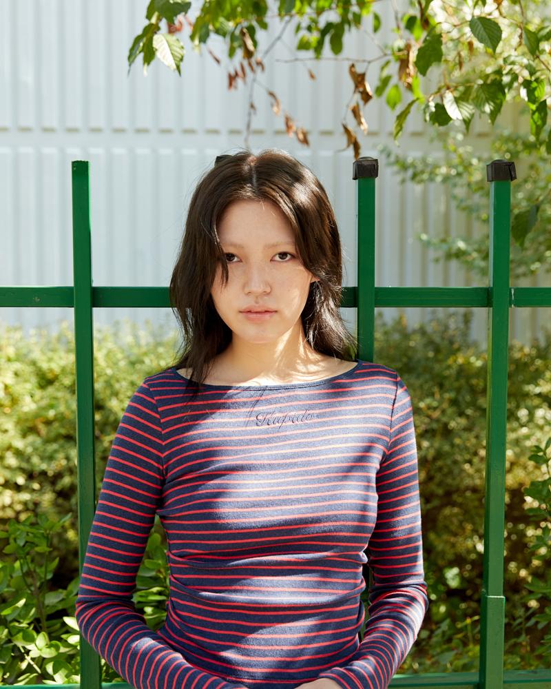 Kyupido Side Tuck T-Shirt _ Stripe Navy