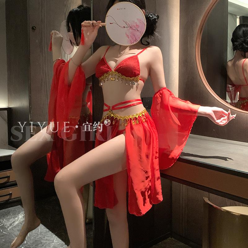 Erotic Underwear Sexy New National Trend Hanfu Exotic Style Princess Dress No-Take Uniform Seductive Set 1008