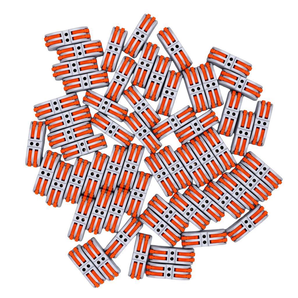 60 Pcs 2 Pin Lever Wire Electrical Connectors Quick Wire Splice Connectors for 28 12 AWG Wires