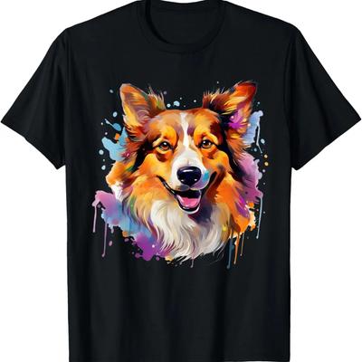 Icelandic Sheepdog Portrait _ Portrait Artwork T-Shirt