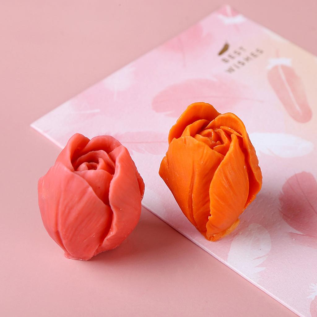 1pc-3D Tulip Candle Mold Silicone Mold Chocolate Cake Decoration Handmade Diy Soap Mold Candle Making Supplies