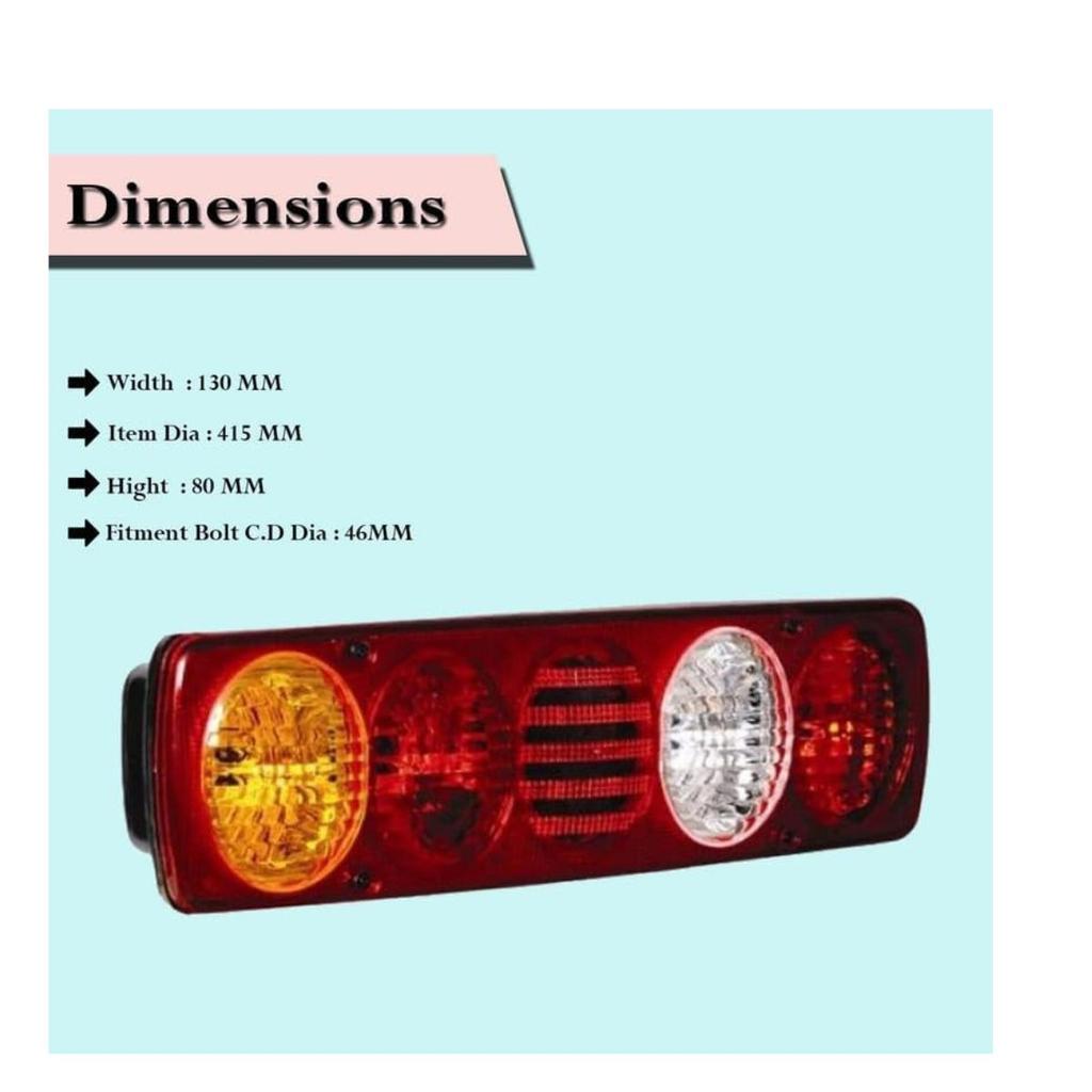 2x Rear Tail Lamp Brake Lights Combination Assembly for DAF, MAN Trucks & Trailers (Bulbs Included)