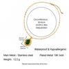 18k Gold-Plated Adjustable Stainless Steel Bohemian Necklace with Gemstone
