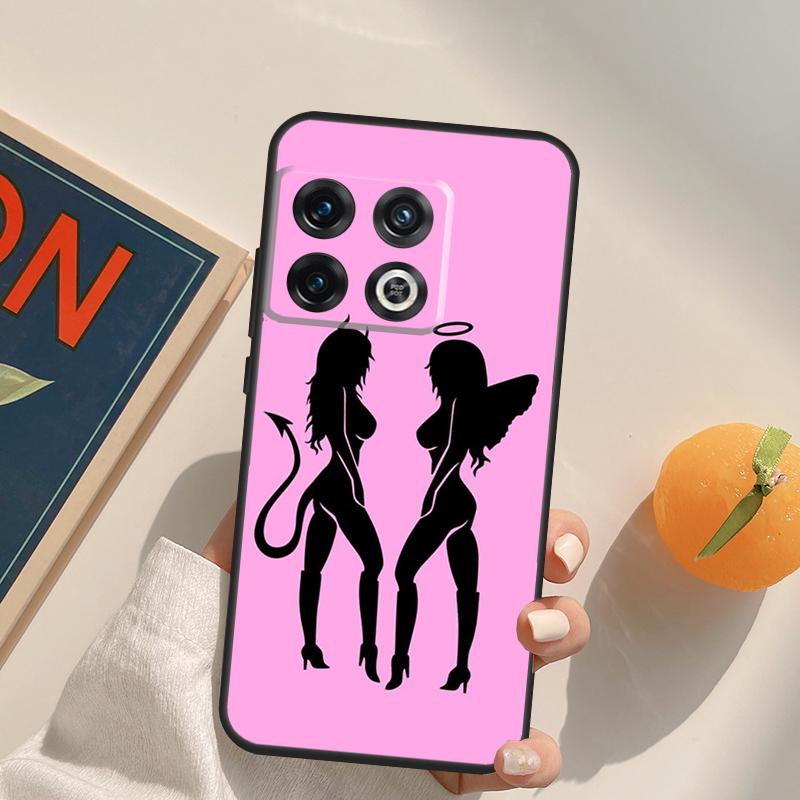 Angel Devil Girl Case For OnePlus 12R 13R 13T 10R 15 13 12 11 10T 8T Nord CE 4 3 2 Lite N20 N30 Nord 5 Cover
