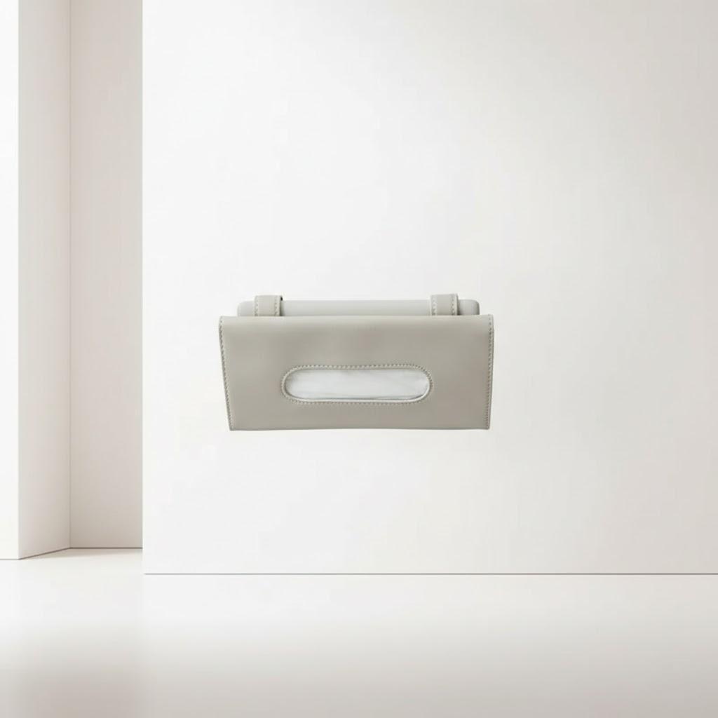 

Car PU Leather Tissue Holder Visor Napkin Case Backseat Door Hanging Towel Paper Facial Tissues Box бежевий