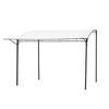 3 X 2.5m Patio Metal Gazebo Door Window Awning Wall Mount Canopy Outdoor Sunshade with Extended Shelter Cream White