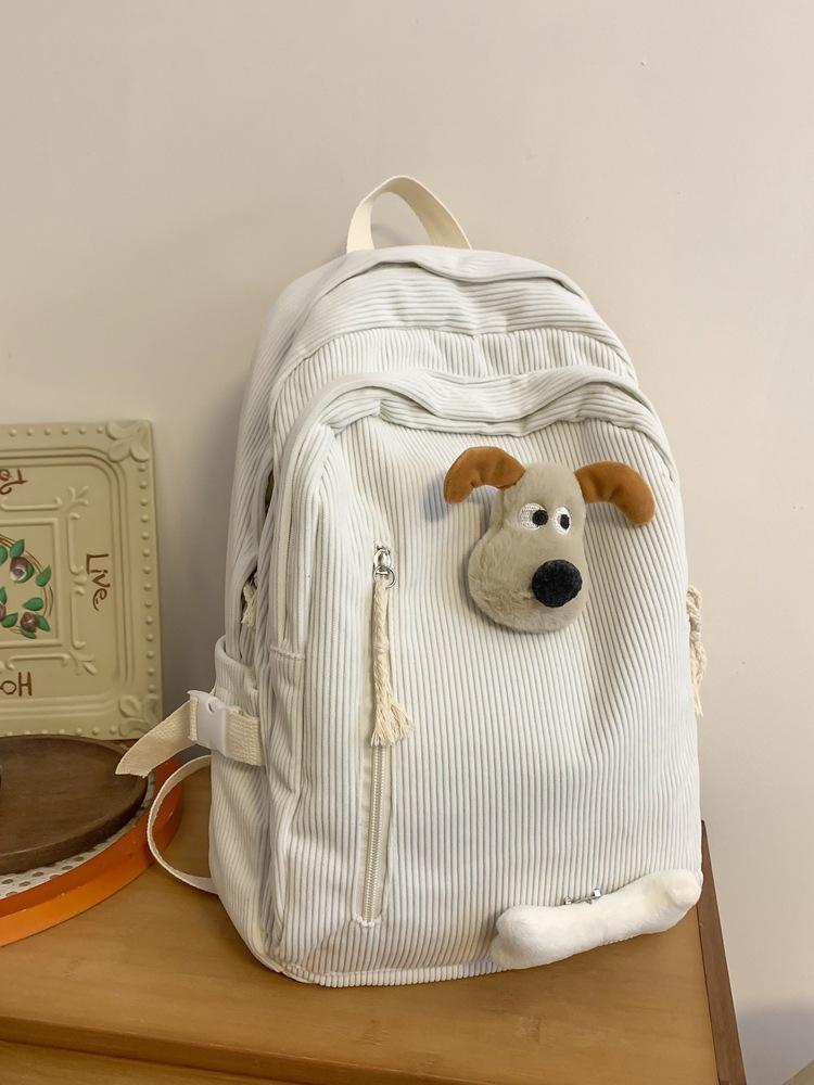 This Year, It Is Popular for Junior High School and High School Students To Use Practical Schoolbags, Backpacks, Light Retro Corduroy In Autumn and W