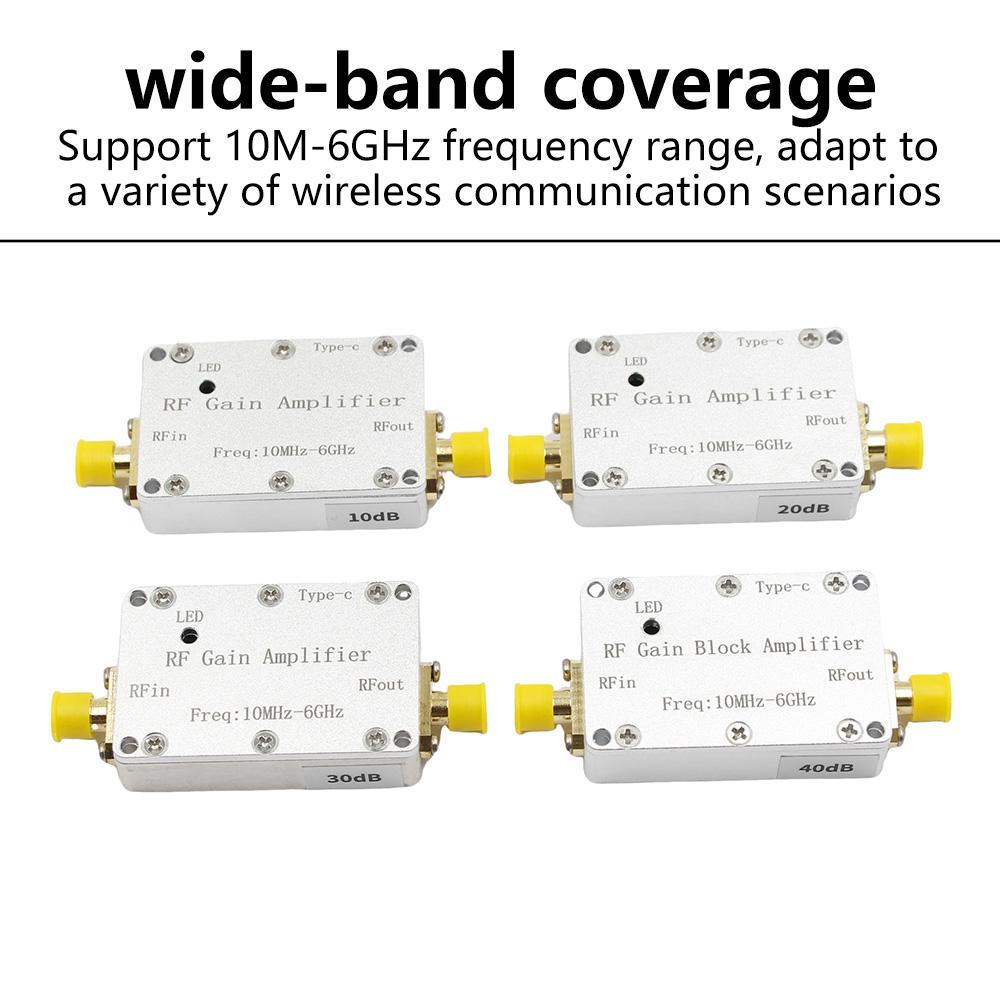 10M-6GHz RF Gain Amplifier 10dB 20dB 30dB 40dB High Flatness RF Power Amplifier Drive Signal 433M 915M 1.2G 1.5G 2.4G 5.8G