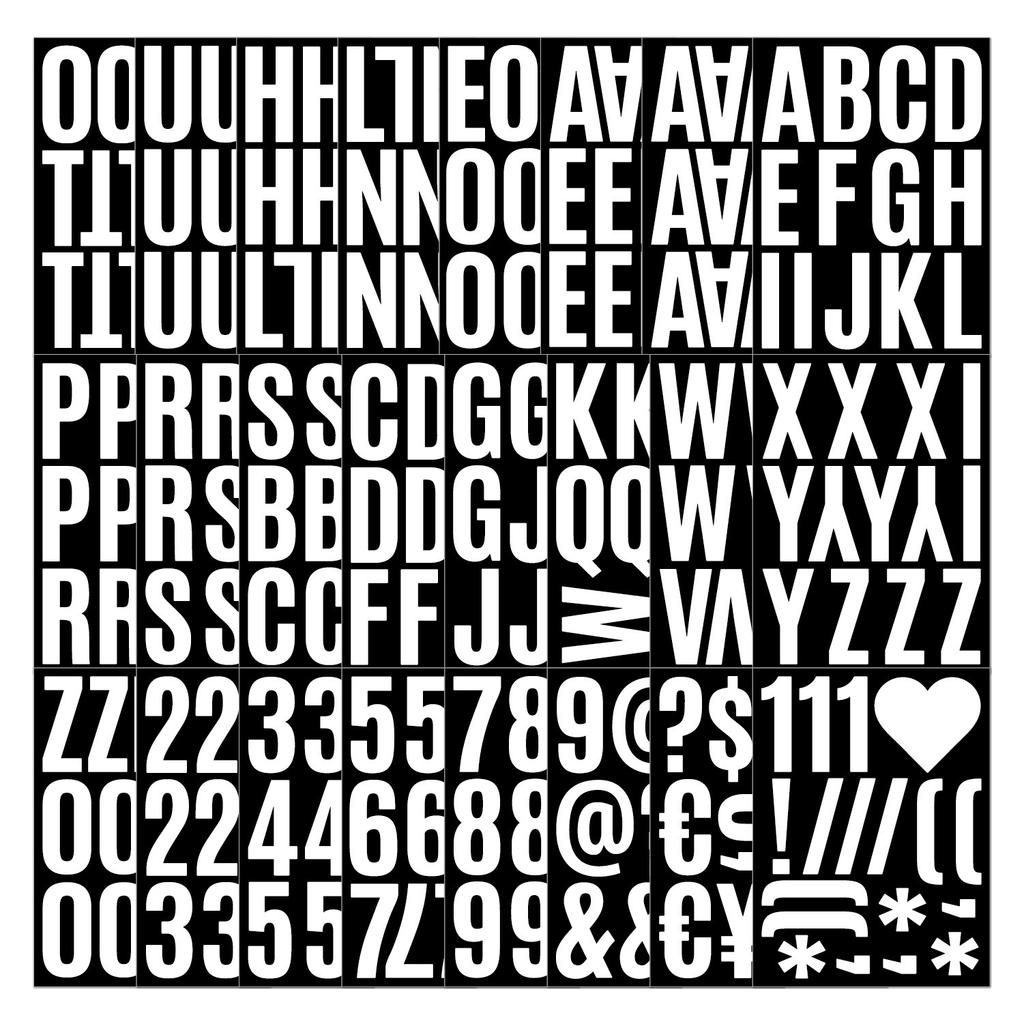 2 Inch Waterproof Letter Stickers For Journal DIY Number Symbol Decals Car Mailbox Decoration