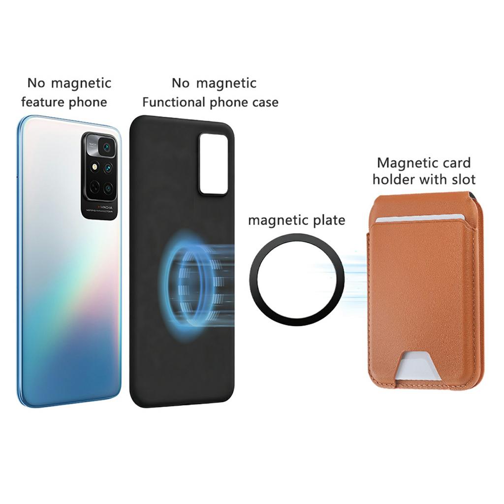 Magnetic Square Card Holder Phone Kickstand with Swivel Hinge Multi Angle Adjustable Anti Theft RFID Protection