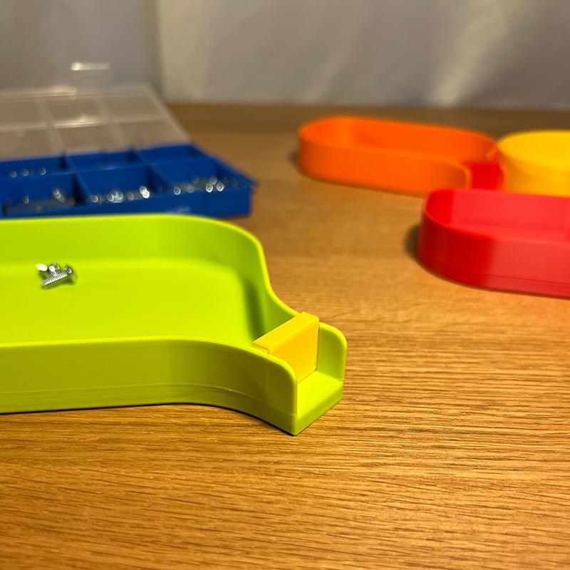 Funnel Tray With Barrier Plug Screw Nut And Bead Storage Tools Plastic Small Items Storage Box Tools Tray Portable Sorting Tray