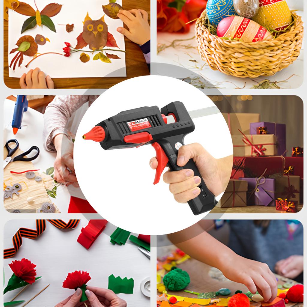 NEWACALOX US 60W 100W DIY Hot Melt Glue Gun Industrial Gluegun 1pc 11mm Glue Gun Sticks Arts DIY Repair Tool