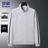 ROMON Men's Sport Stand-Collar Striped Jacket