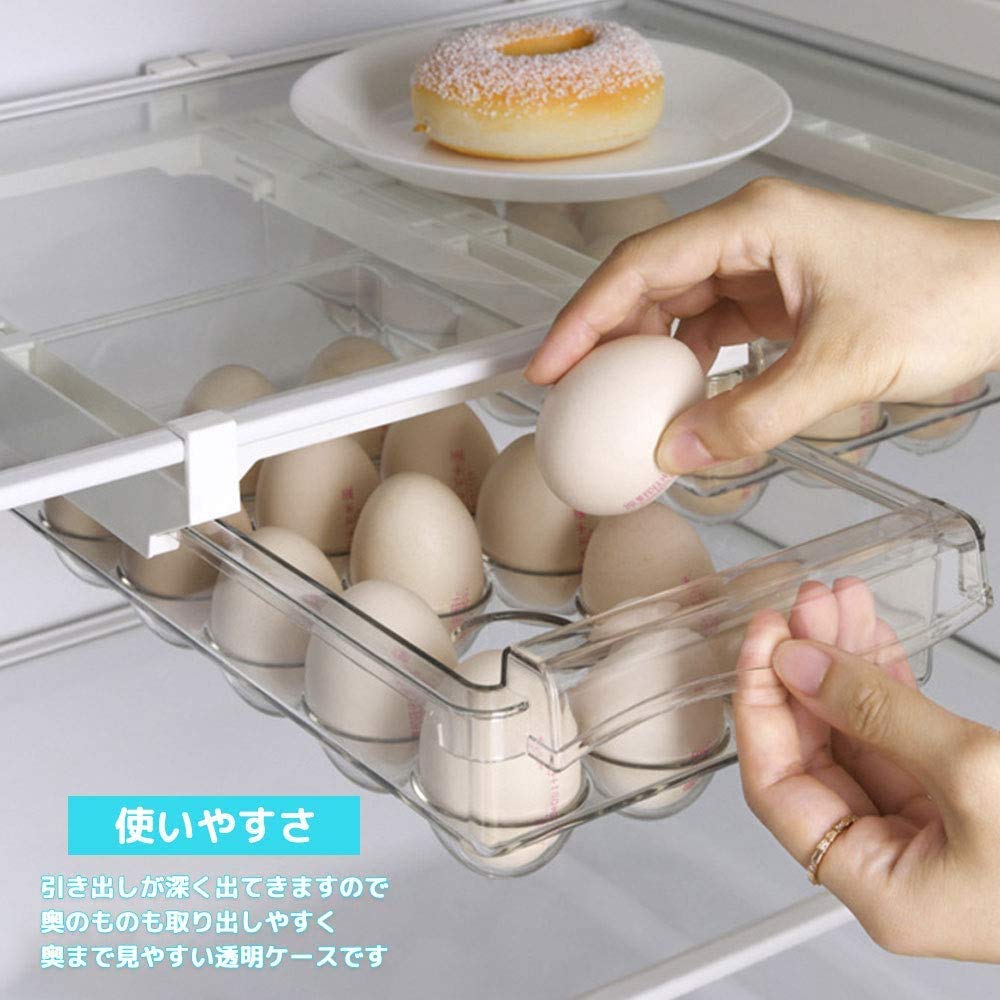 Value Garden Refrigerator Tray, Hanging Storage Case, Egg Box, Holds 15 Eggs, Kitchen Storage, Pantry, Clear Case, Drawer, 30*20*9.5cm